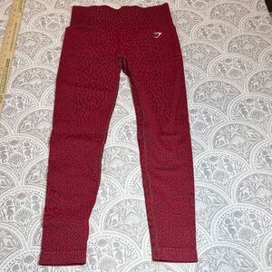 Red Patterned Leggings gymshark